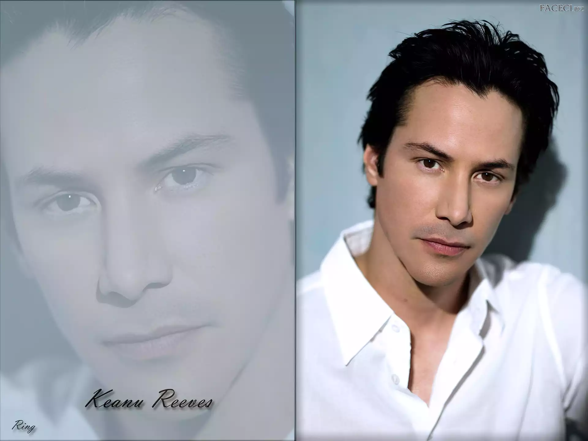 Keanu Reeves, biała koszula